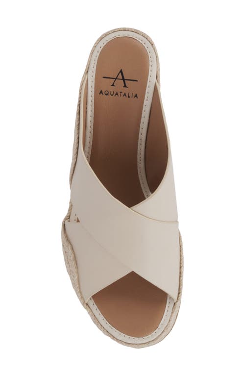 Aquatalia Marina Water Repellent Wedge Slide Sandal In Soft Beige