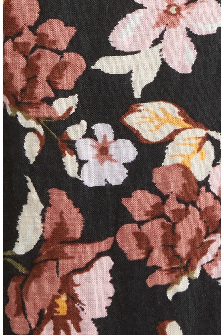 Floral Tiered Button-Up Dress, Alternate, color, BLK MULTI FLORAL