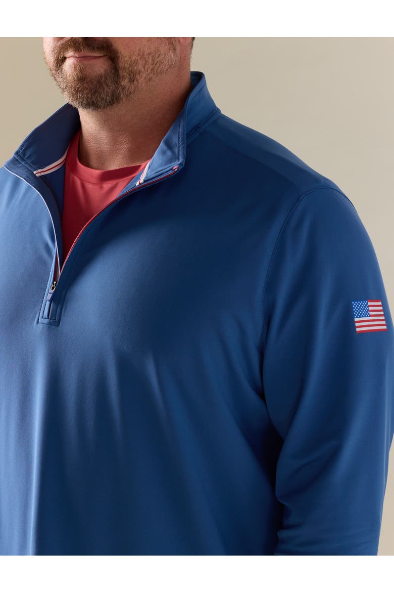 Big & Tall Performance Club 1/4-Zip Pullover, Alternate, color, AMERICANA MOONSHINE