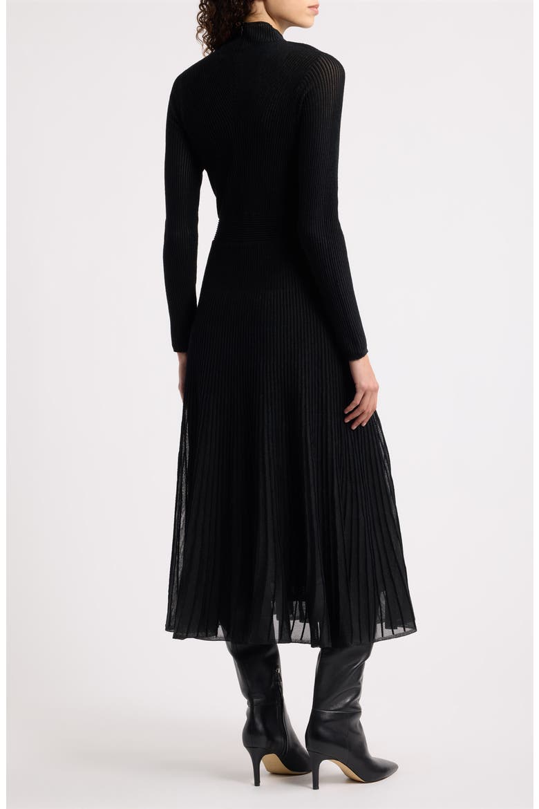 Felvetta Mock Neck Midi Dress, Alternate, color, BLACK