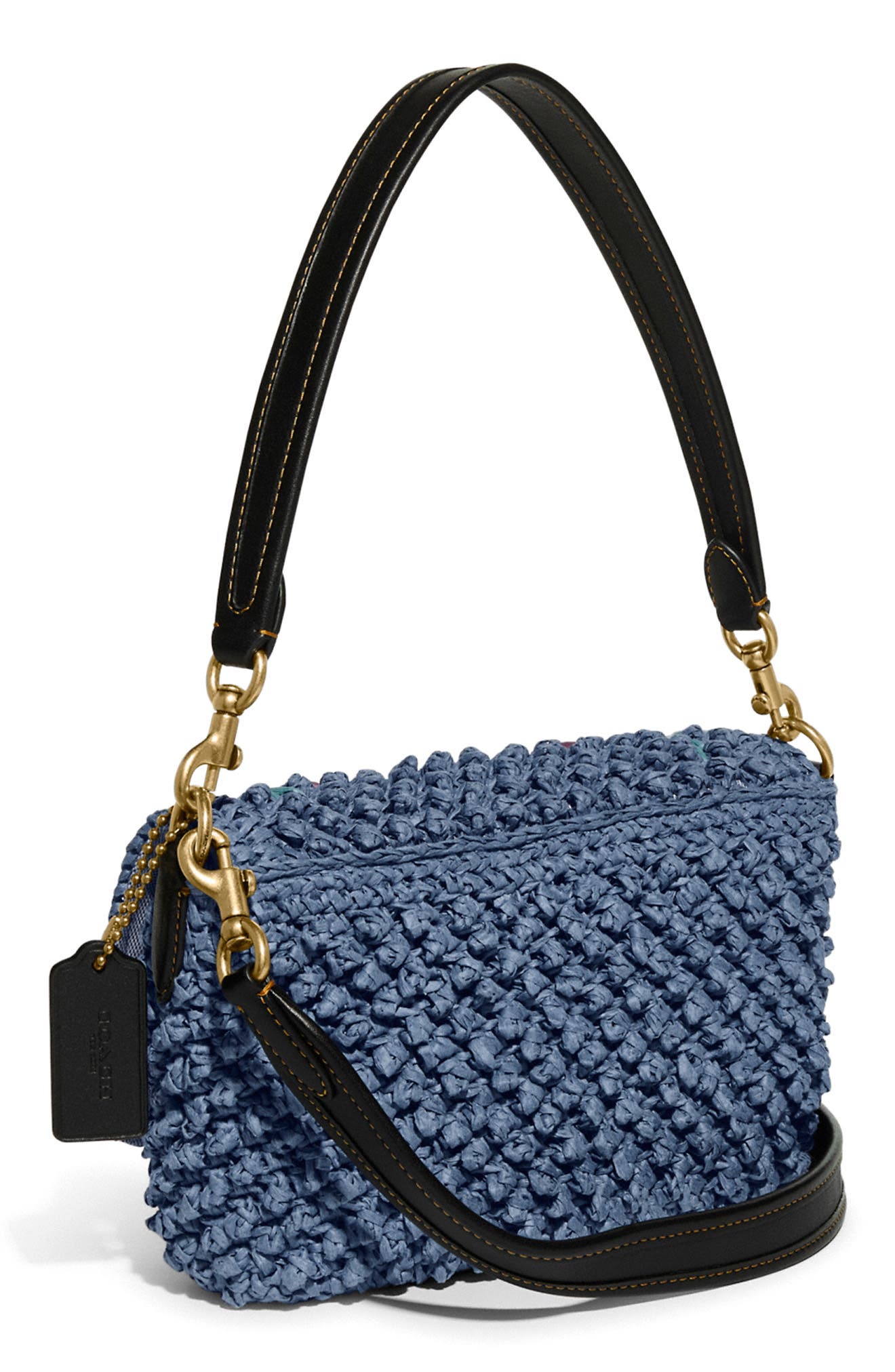 COACH Tabby Embroidered Cherry Straw Crossbody Bag, Alternate, color, 