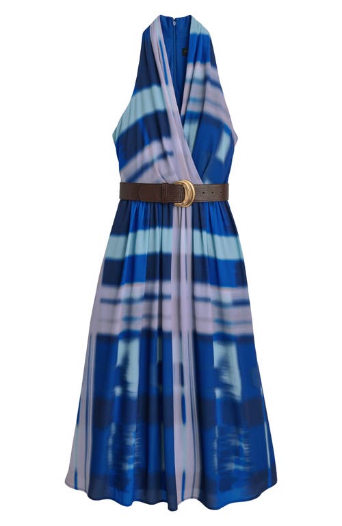 Donna Karan New York Tie Dye Print Sleeveless Midi Dress In Blueberry Multi