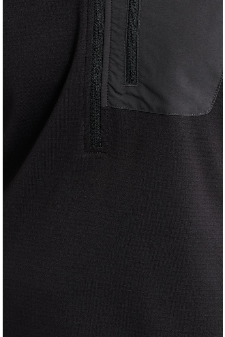 Versalite Grid Fleece Half Zip Pullover, Alternate, color, BLACK
