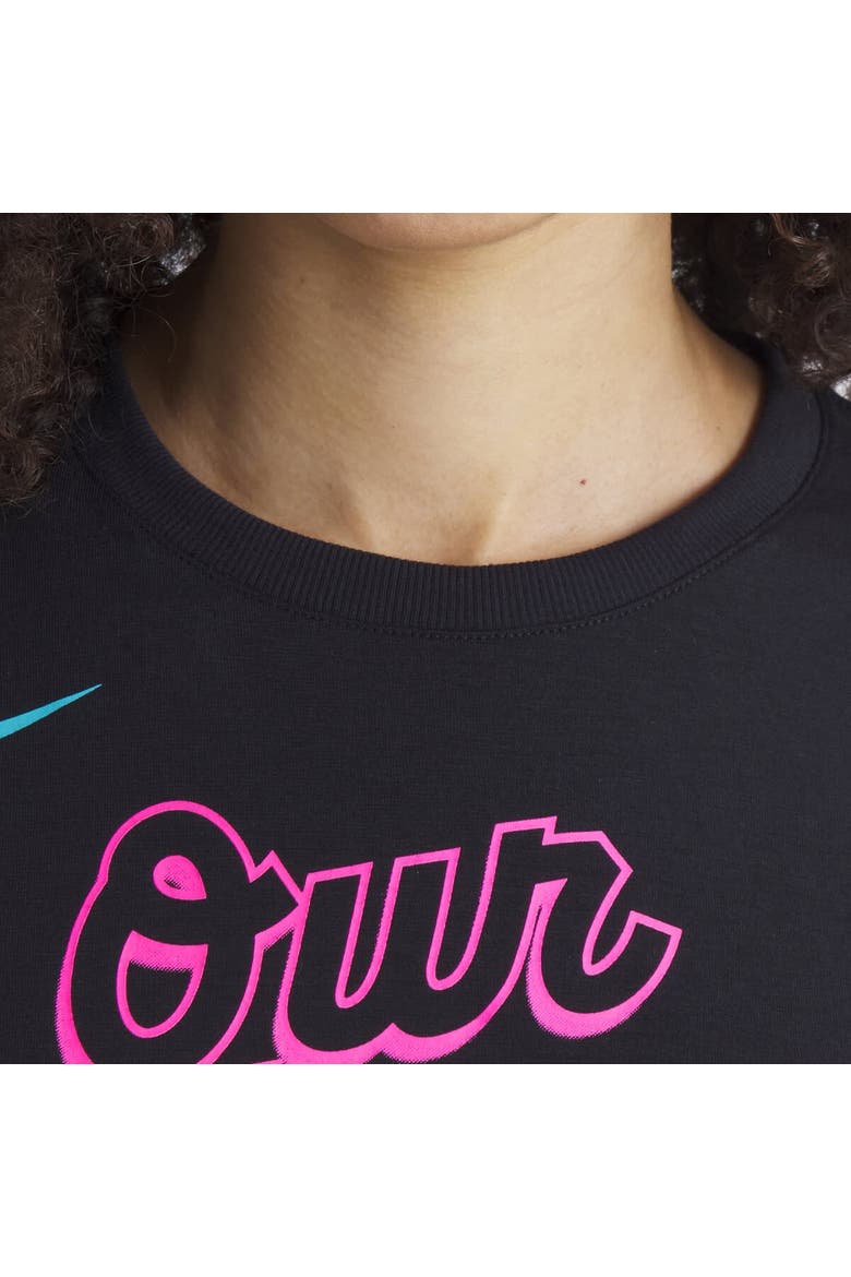 Women's Nike Black Miami Marlins 2025 City Connect Flowy Fashion Tri-Blend Performance T-Shirt, Alternate, color, Black