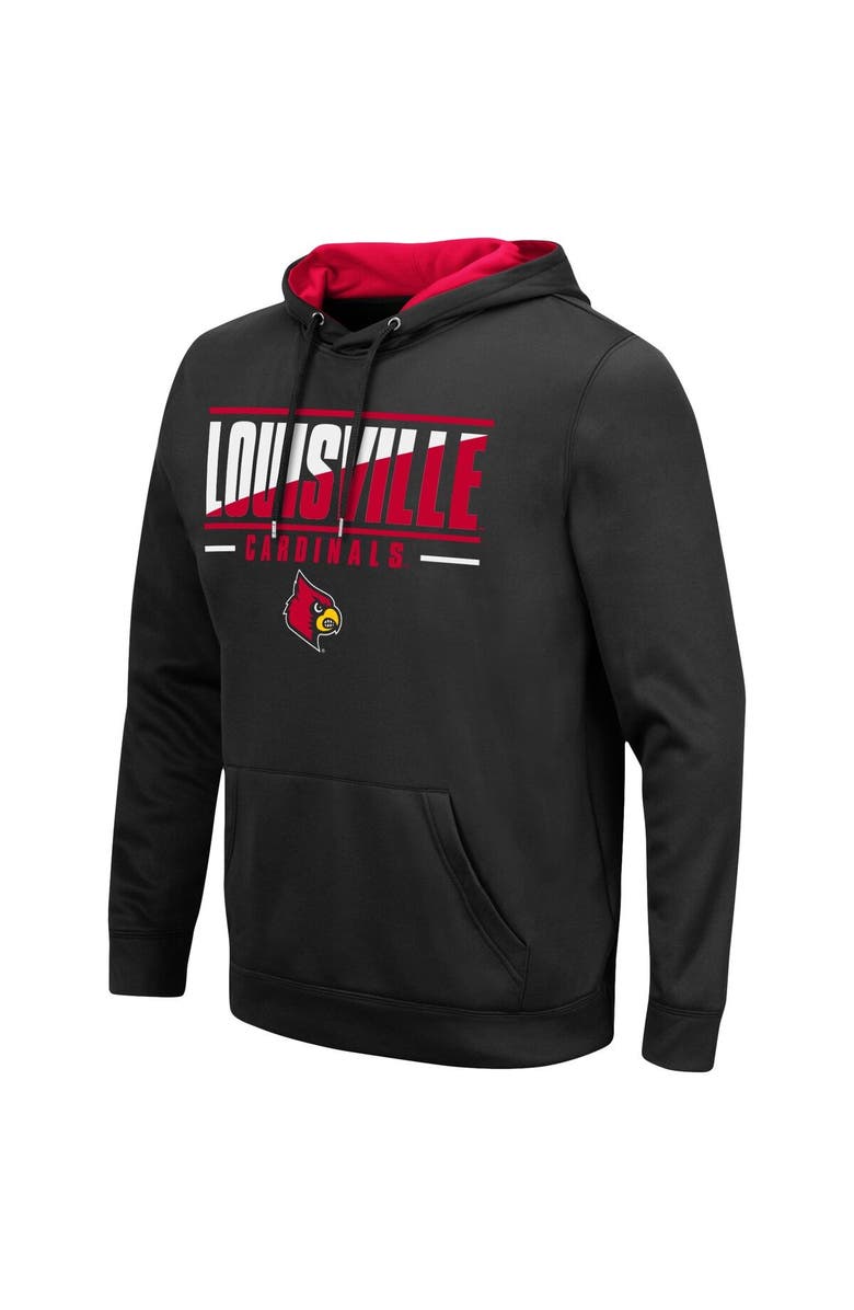 COLOSSEUM Men's Colosseum Black Louisville Cardinals Slash Stack 2.0 Pullover Hoodie, Alternate, color, Black
