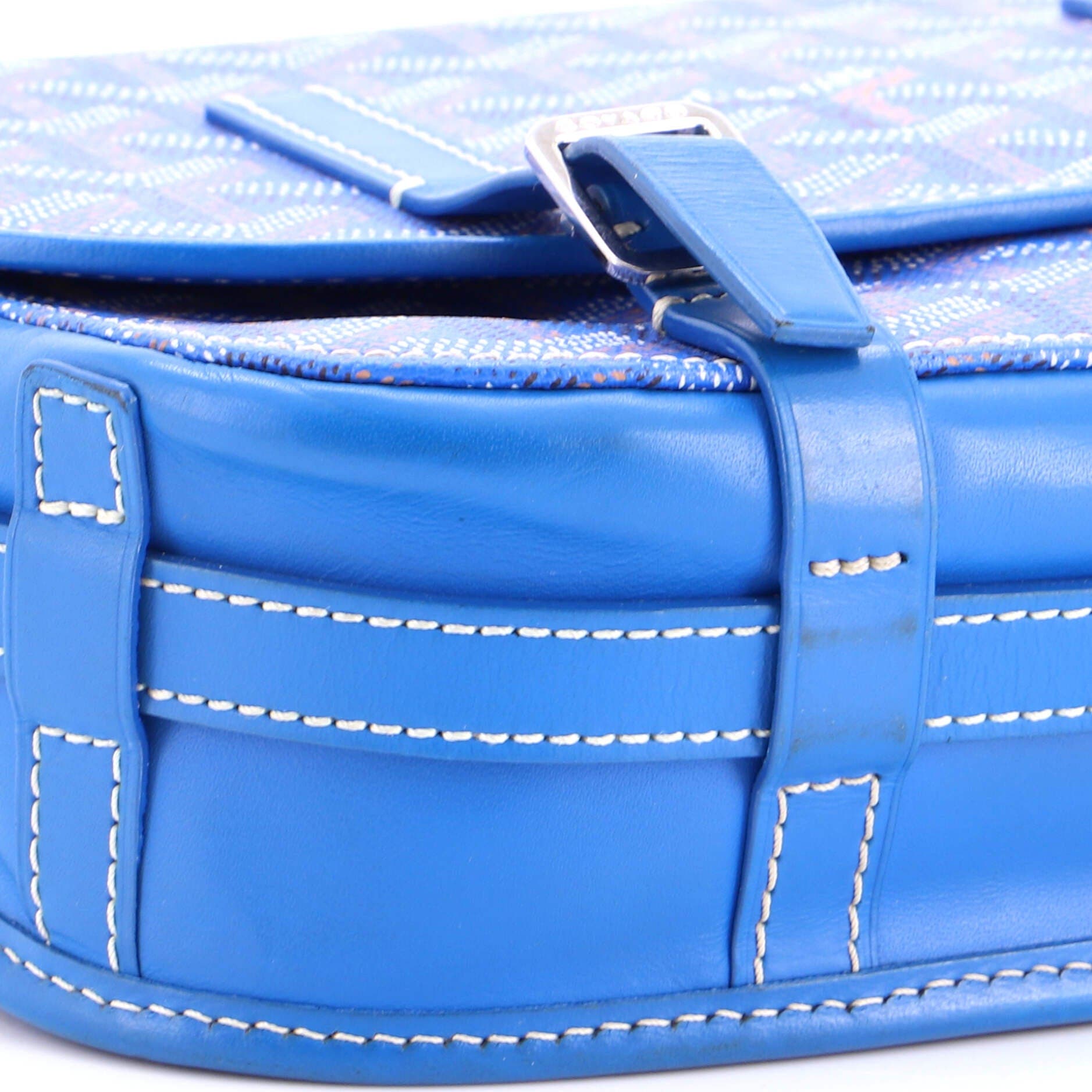 Belvedere Messenger Bag Coated Canvas with Leather PM, Alternate, color, Blue