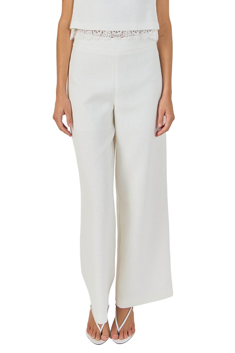 High Waist Wide Leg Pants, Main, color, WHITE