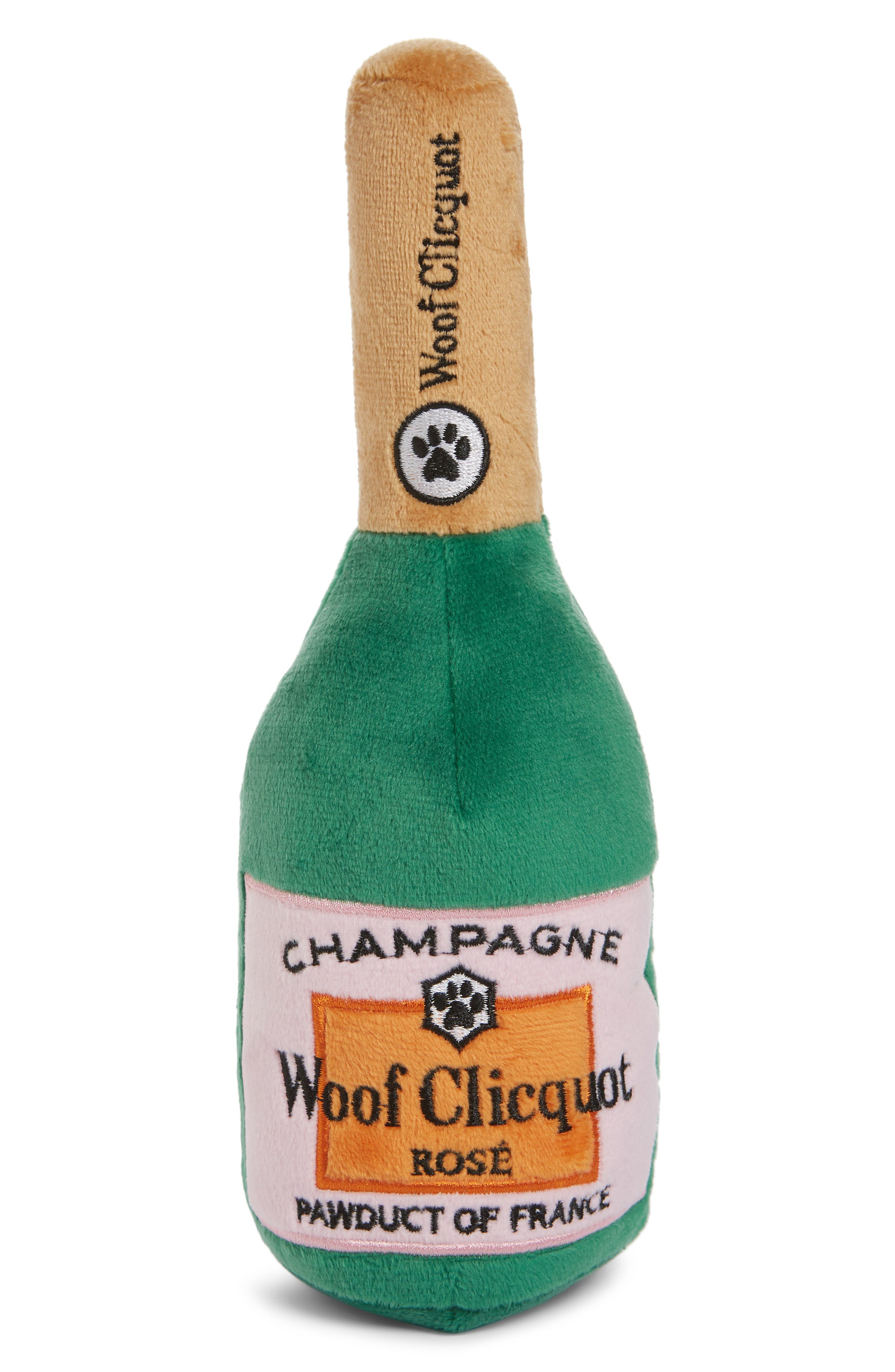 Haute Diggity Dog Woof Clicquot Rosé Dog Toy - Green, Large