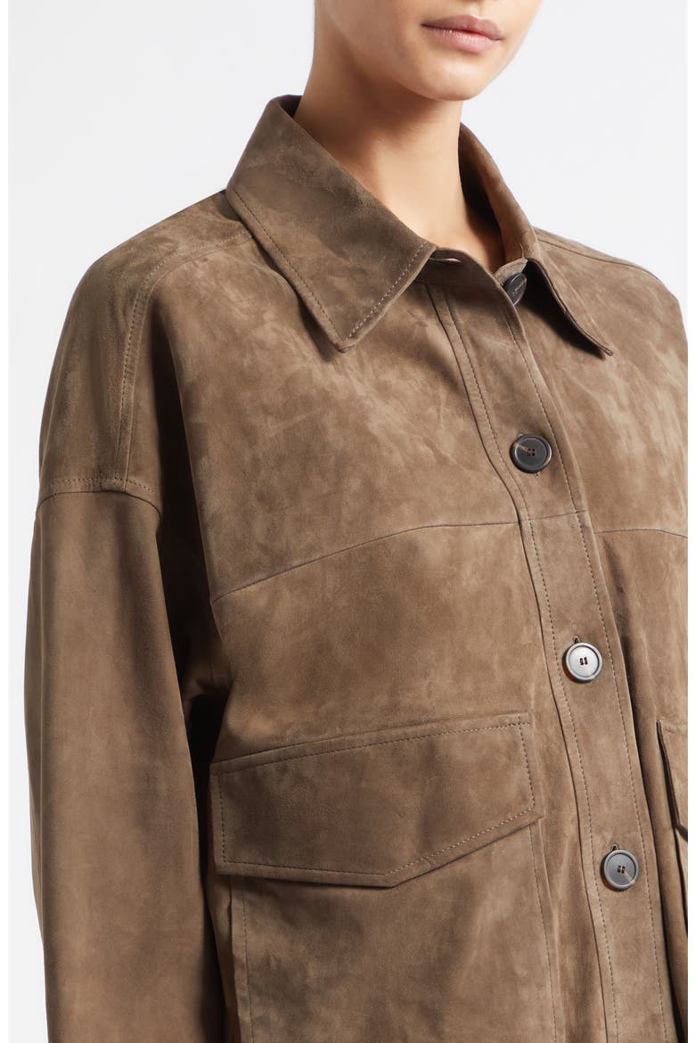 Kaylee Lamb Suede Jacket, Alternate, color, SOIL