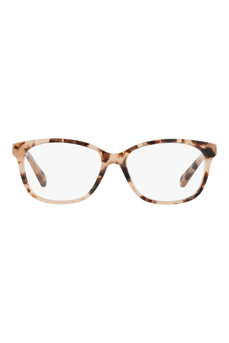 53mm Square Optical Glasses, Main, color, PINK TORT