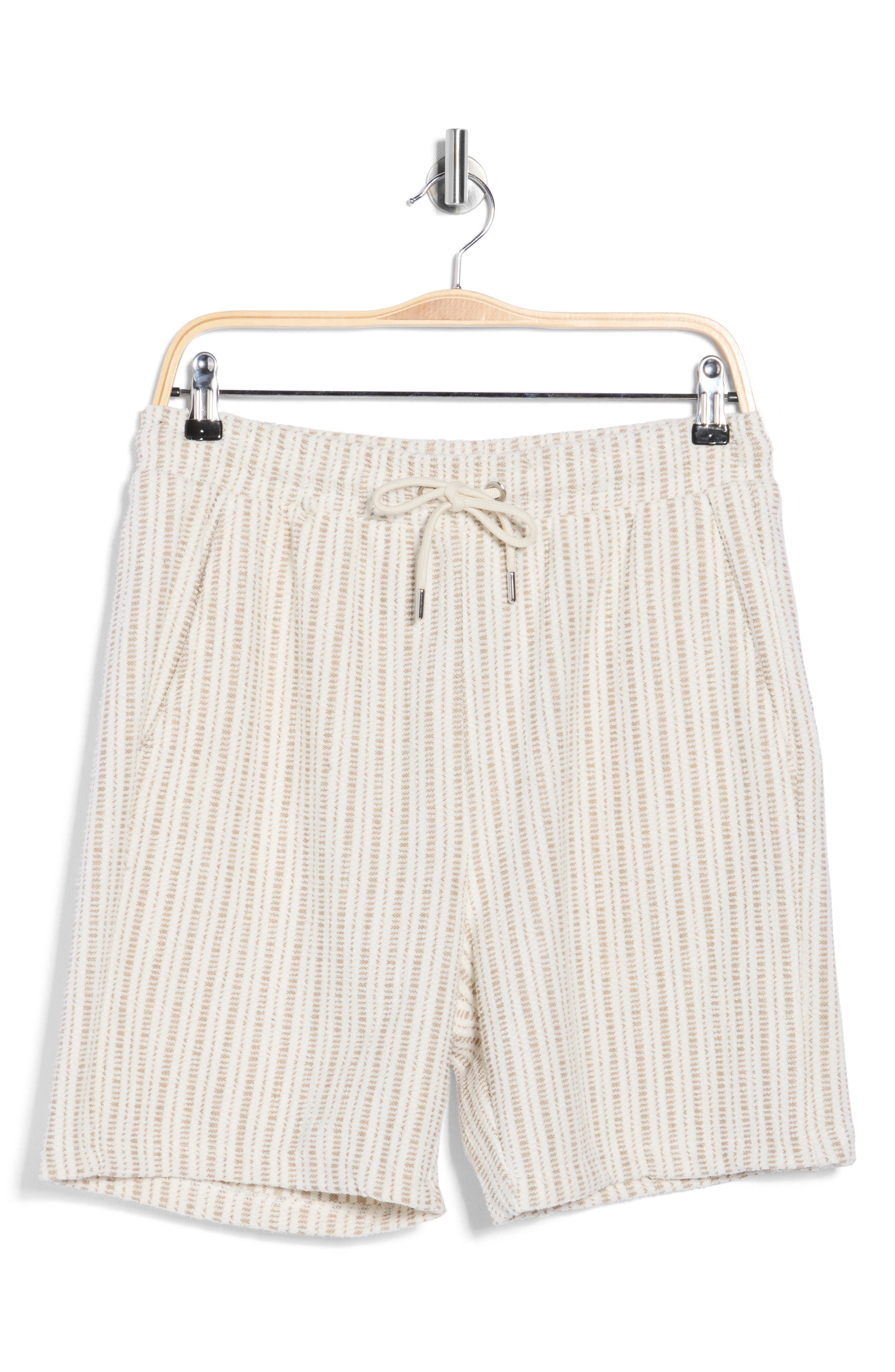 DENIM AND FLOWER Stripe Cotton Blend Drawstring Shorts