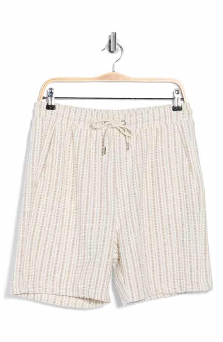 DENIM AND FLOWER Stripe Cotton Blend Drawstring Shorts
