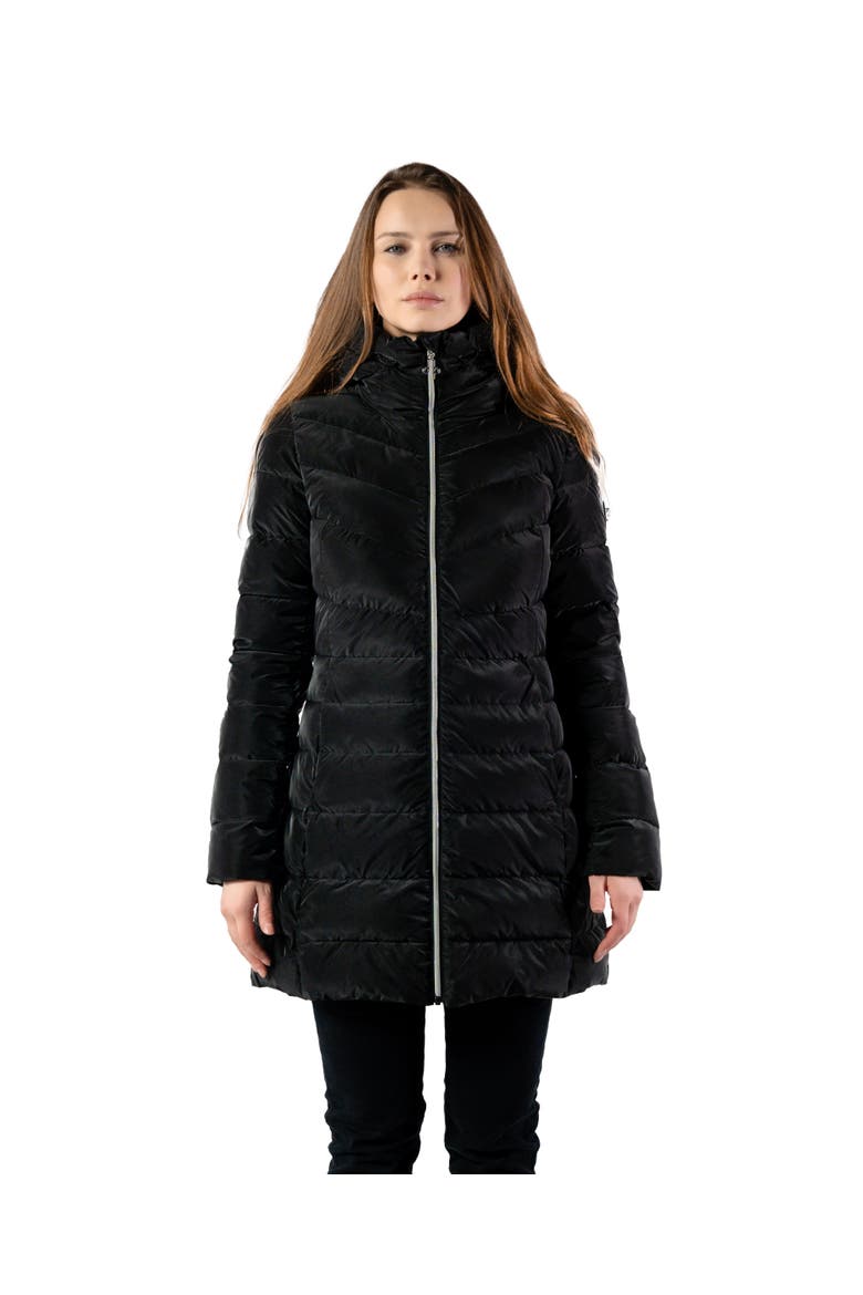 Women's Long Robin Medium Weight Coat EXTRA LONG SLEEVES!, Main, color, BLACK DIAMOND