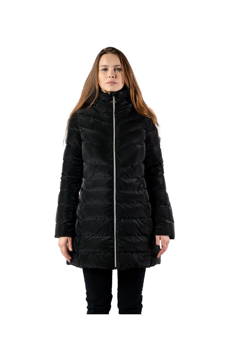 Woodpecker Women's Long Robin Medium Weight Coat EXTRA LONG SLEEVES!, Main, color, Black Diamond