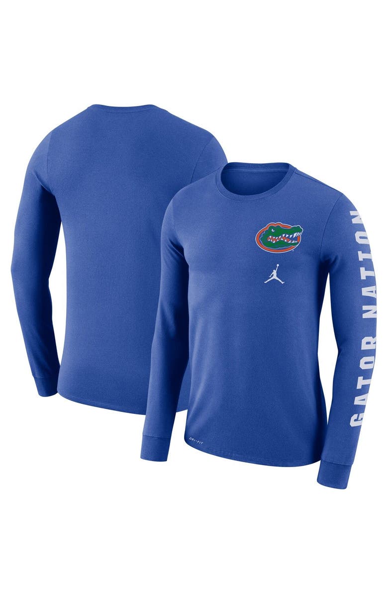 Jordan Brand Men's Jordan Brand Royal Florida Gators Local Mantra Performance Long Sleeve T-Shirt, Main, color, 