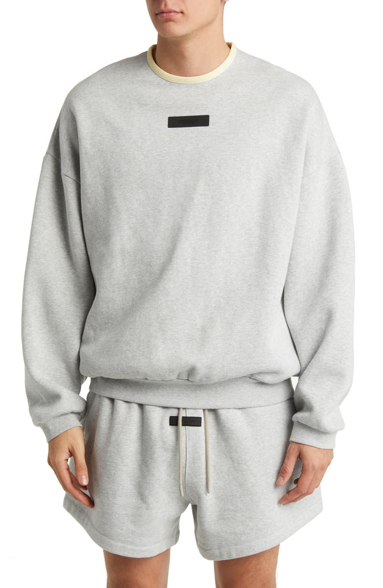 Fear of God Essentials Oversize Fleece Crewneck Sweatshirt, Main, color, 