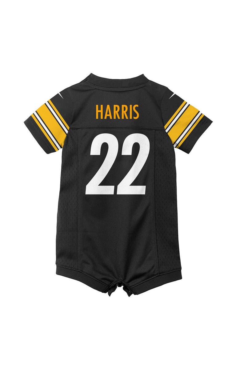 Nike Newborn & Infant Nike Najee Harris Black Pittsburgh Steelers Game Romper Jersey, Alternate, color, Black