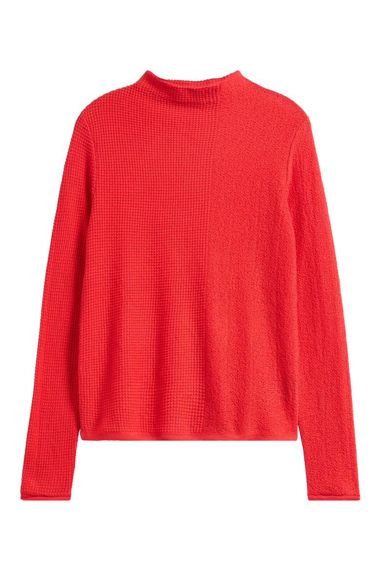 Pixel Mock Neck Sweater, Alternate, color, SCARLET