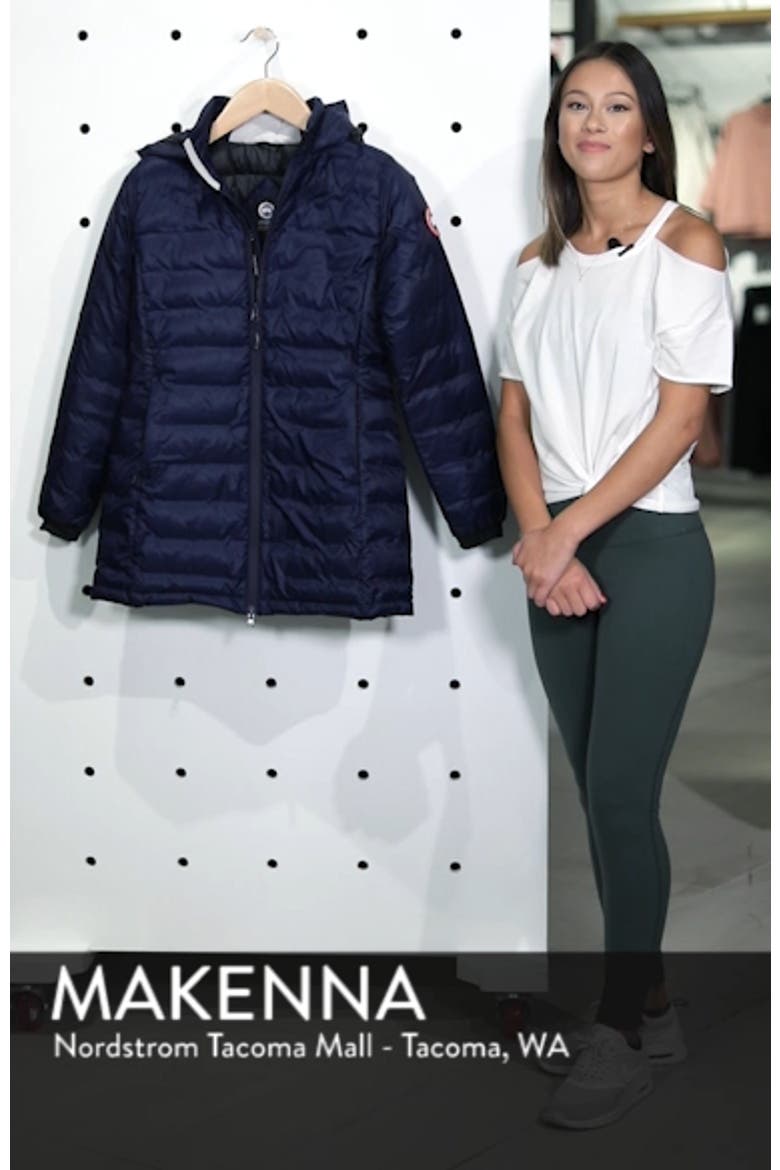 'Camp' Slim Fit Hooded Packable Down Jacket video