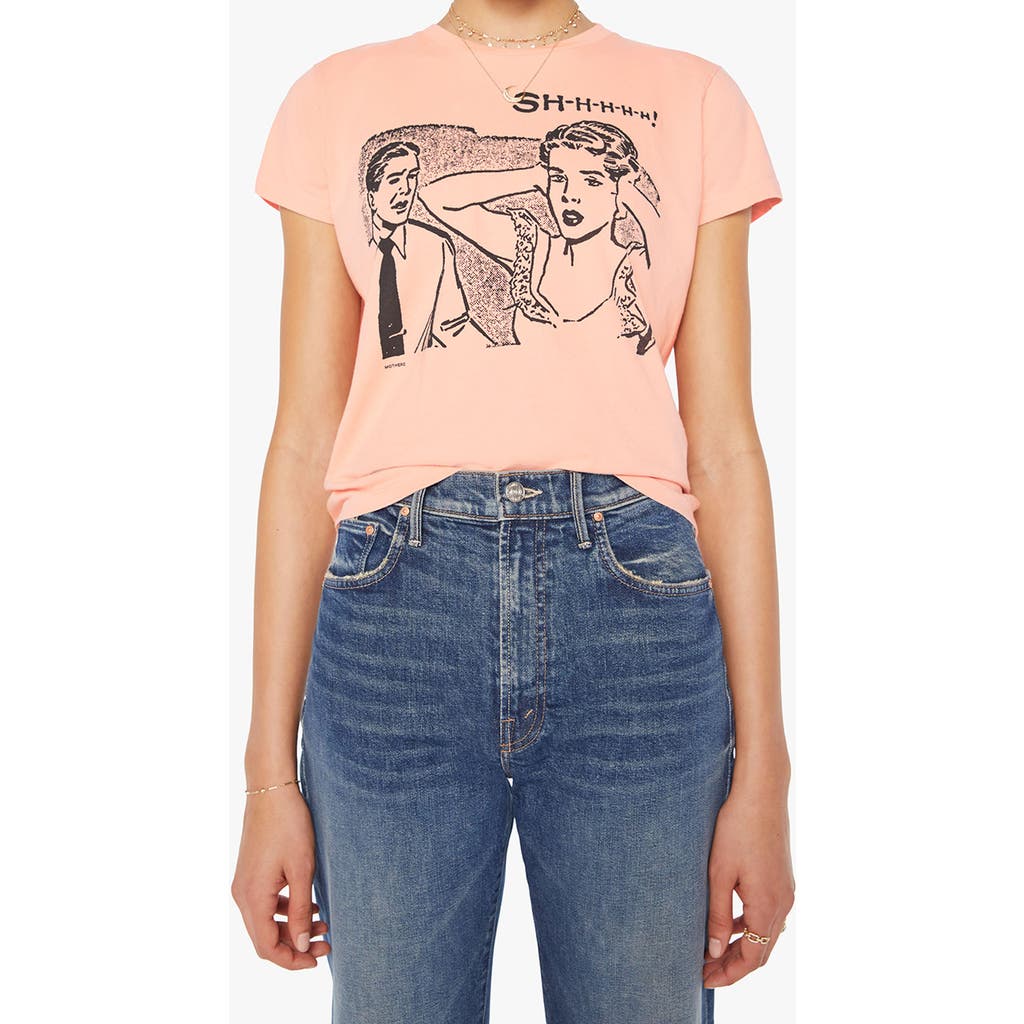 Mother The Boxy Goodie Goodie Stretch Cotton Graphic T-shirt In Pink