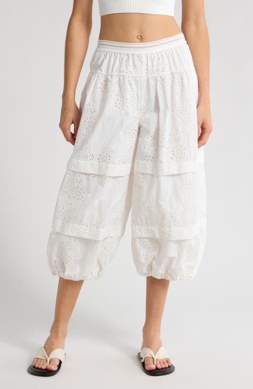 Shop Free People Fp Movement Gonna Love Me Eyelet Crop Joggers In White