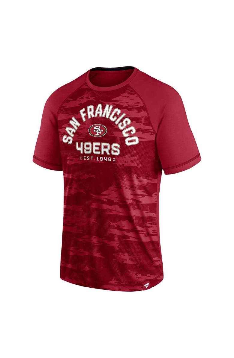 FANATICS Men's Fanatics Branded Scarlet San Francisco 49ers Hail Mary Raglan T-Shirt, Alternate, color, 