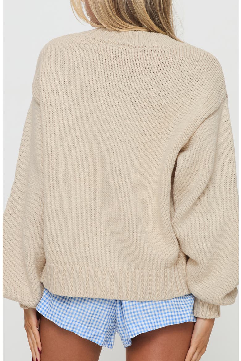 Edern Blouson Cotton Blend Cardigan, Alternate, color, CREAM