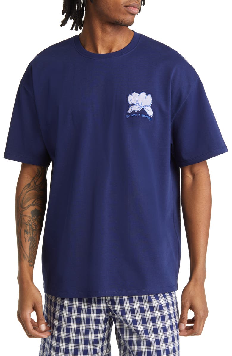 Saturdays NYC x Sig Zane Embroidered Cotton T-Shirt, Main, color,