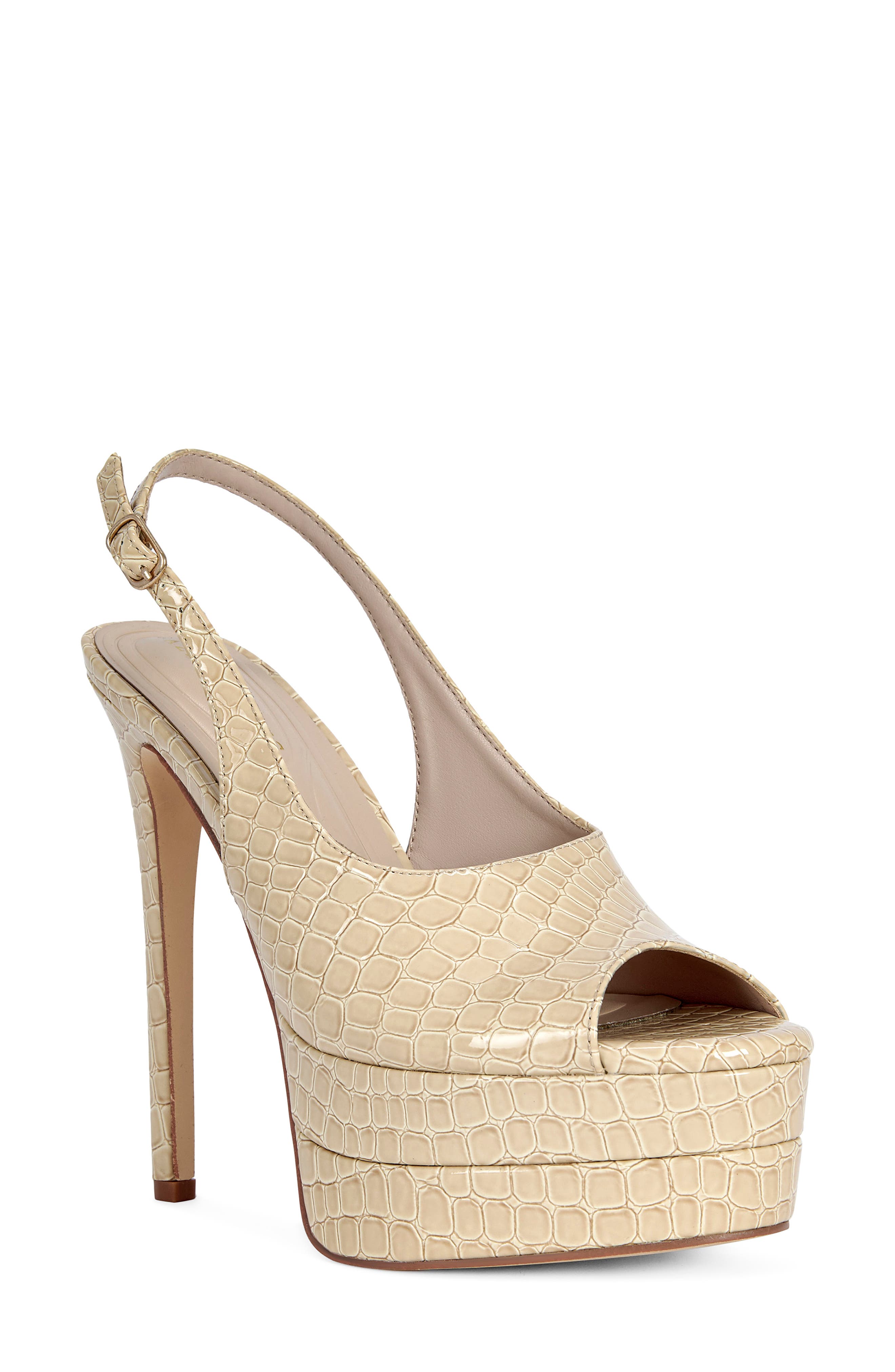 AZALEA WANG Exactly Slingback Platform Peep Toe Pump, Main, color, 