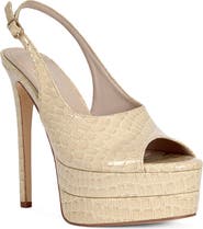 AZALEA WANG Exactly Slingback Platform Peep Toe Pump