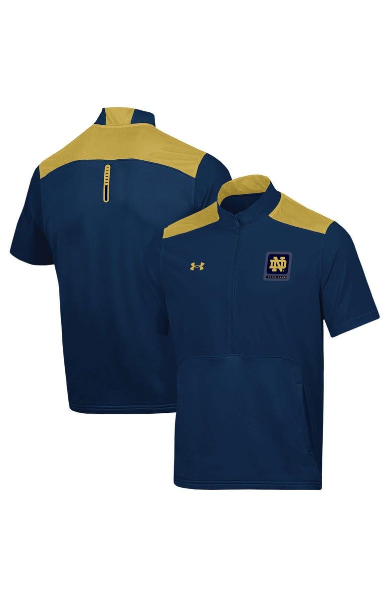 Under Armour Men's Under Armour Navy Notre Dame Fighting Irish Motivate Half-Zip Jacket, Main, color, 