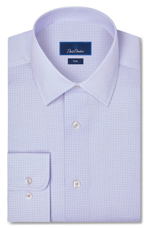 Trim Fit Geometric Print Dress Shirt