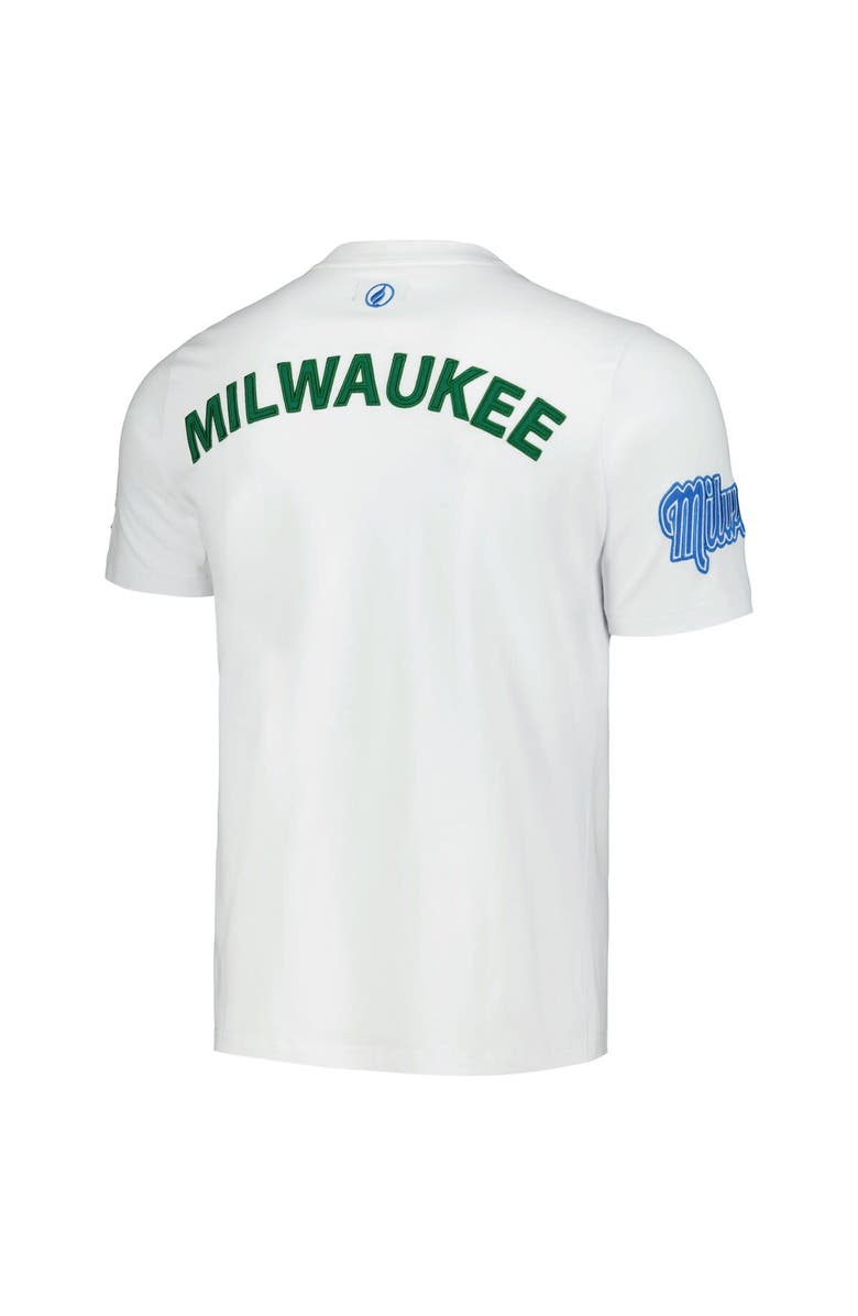 FISLL Unisex FISLL White Milwaukee Bucks Heritage Crest T-Shirt, Alternate, color, White