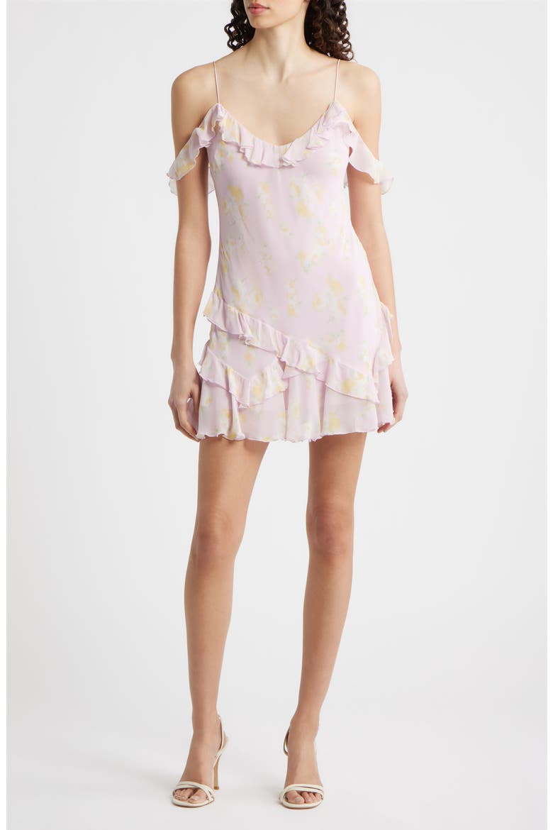 Timara Ruffle Minidress, Main, color, WISTERIA SUN