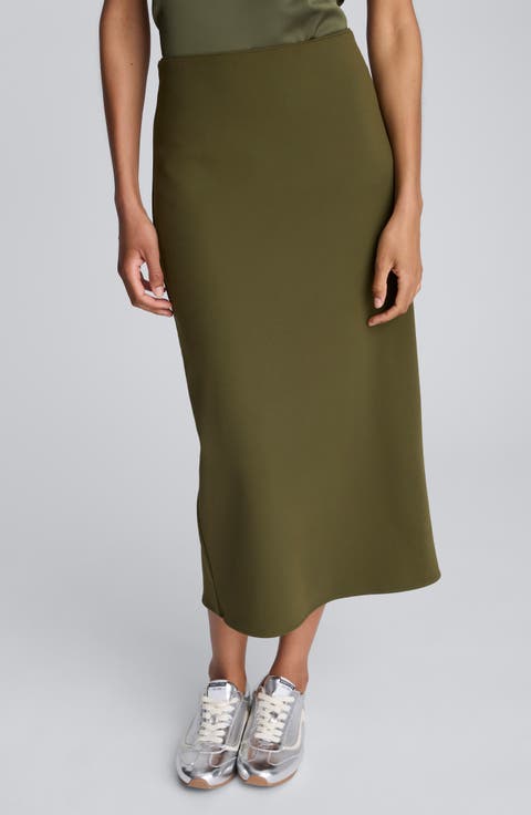Back Slit Midi Skirt