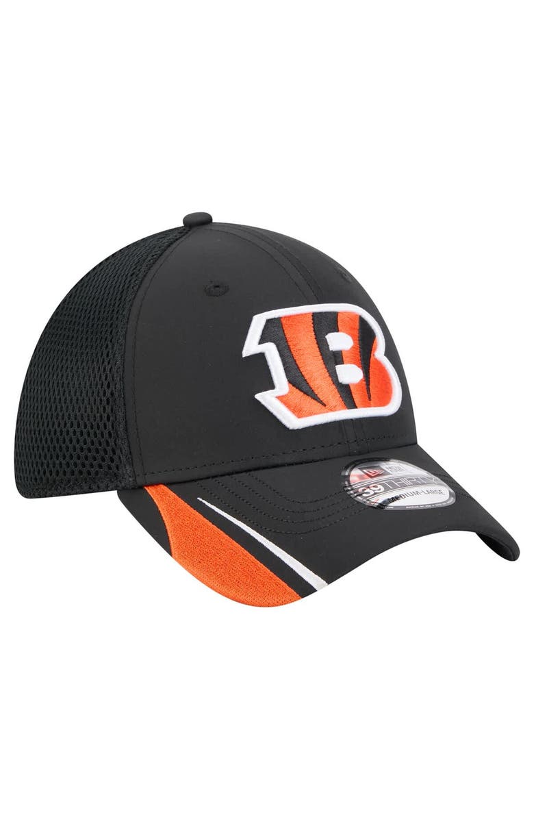 New Era Men's New Era  Black Cincinnati Bengals Game Day Linear 39THIRTY Flex Hat, Alternate, color, 