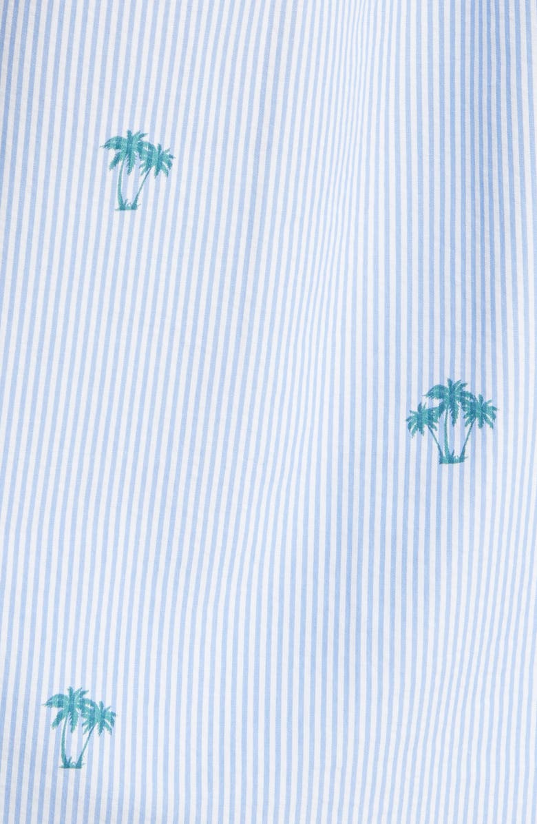 Brooks Brothers Palm Seersucker Short Sleeve Button-Down Shirt, Alternate, color,