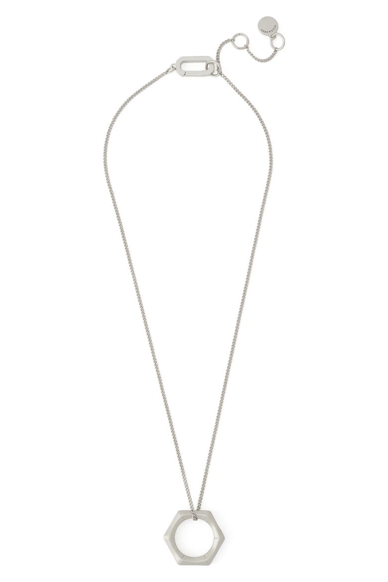 Bamboo Texture Pendant Necklace, Main, color, WARM SILVER