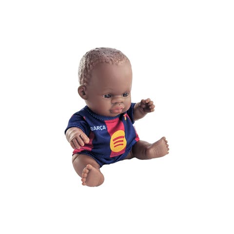 8 1/4 inch Baby Boy Doll with Barcelona Soccer Jersey