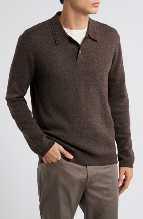 Herrington Herringbone Polo Sweater