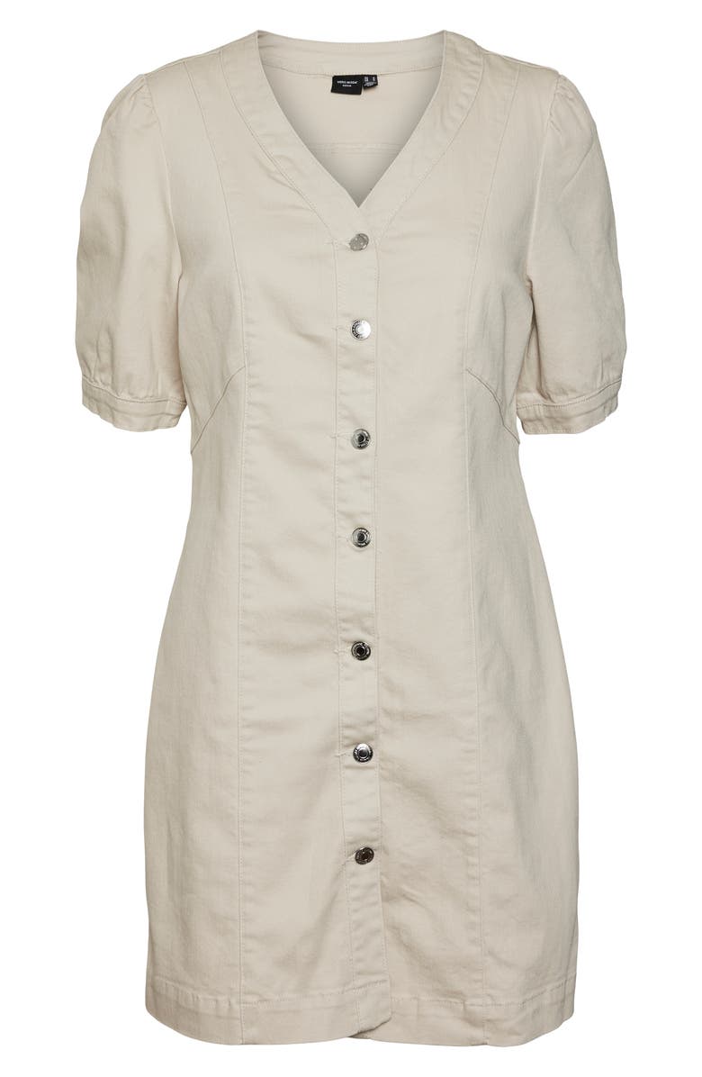 VERO MODA Wild Gena Denim Minidress, Alternate, color, Pumice Stone