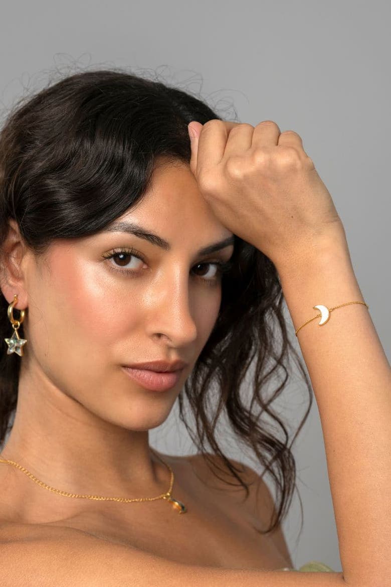 Adjustable Moon Bracelet, Alternate, color, Gold