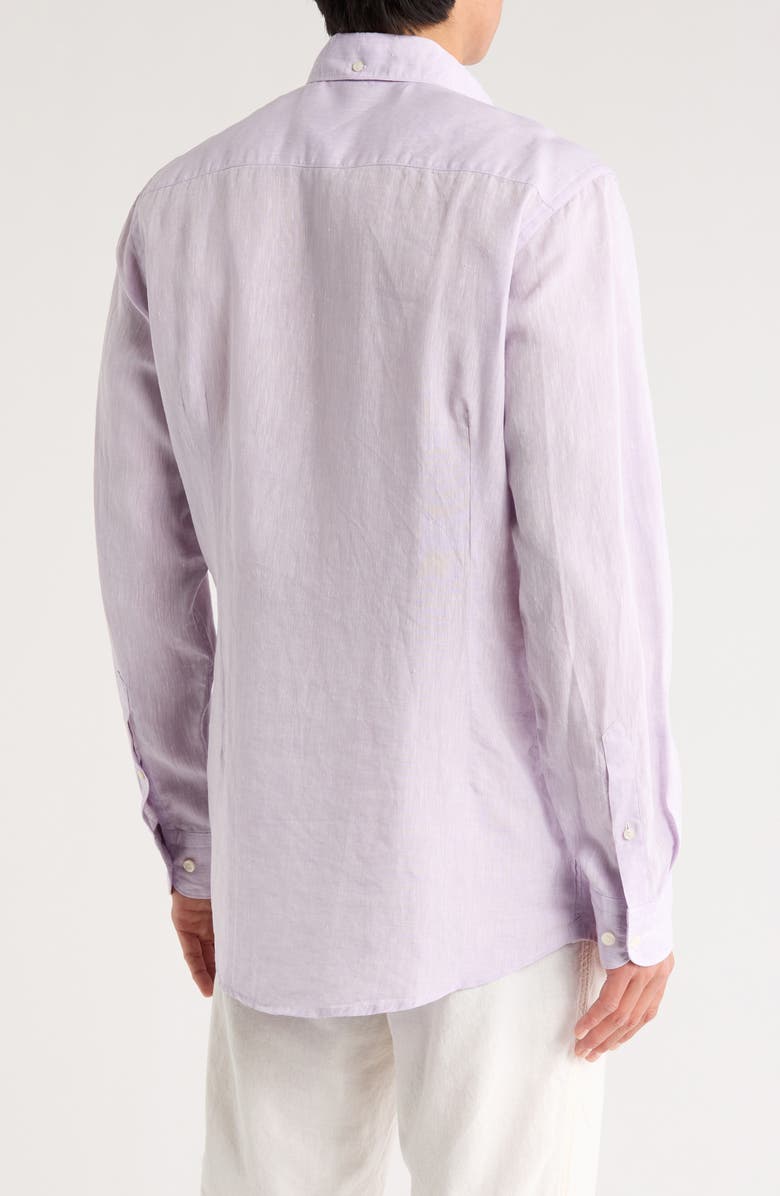 Eton Contemporary Fit Linen Dress Shirt, Alternate, color, 