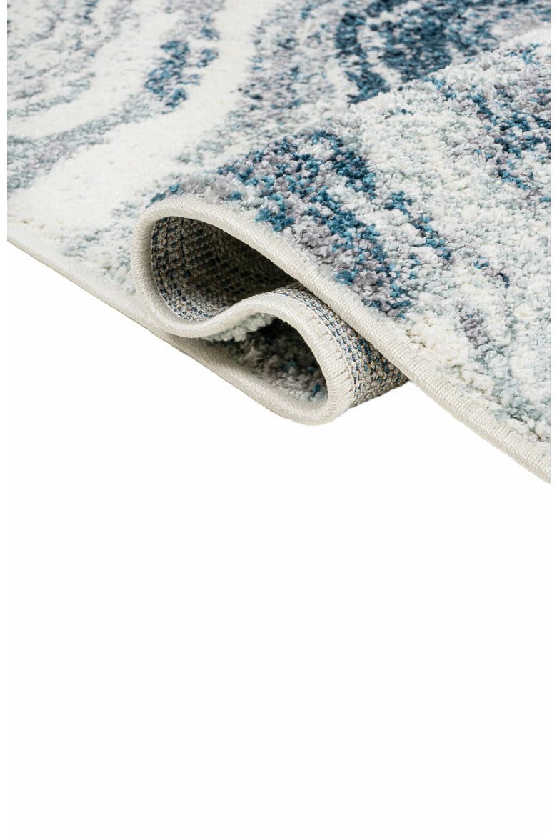 Kassia Contemporary Glam Abstract Marble Area Rug, Alternate, color, Navy/Cream