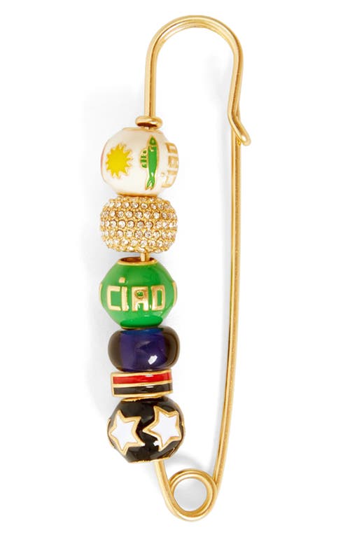 Clare V . Beaded Blazer Pin In Gold