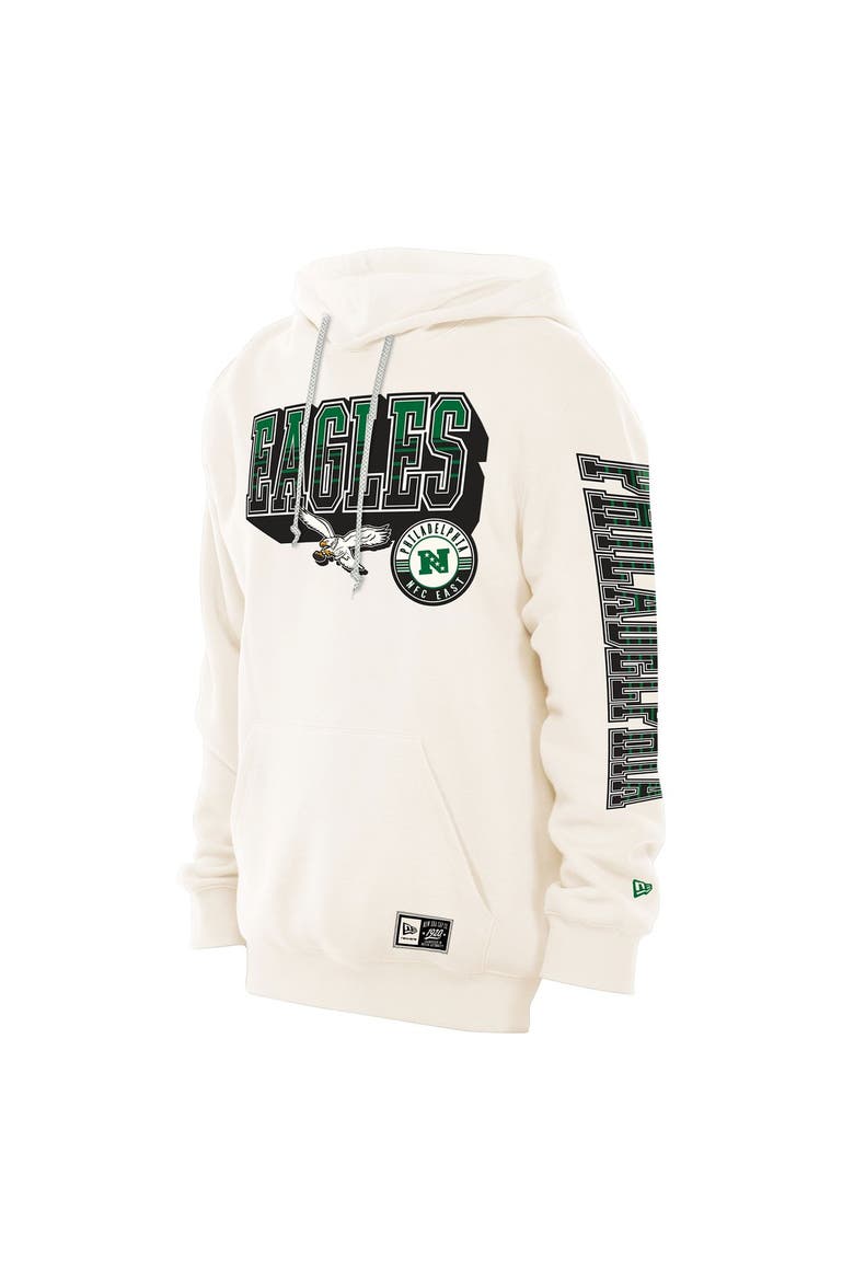 Men's New Era  Cream Philadelphia Eagles Dune Dust Hoodie, Alternate, color, Cream