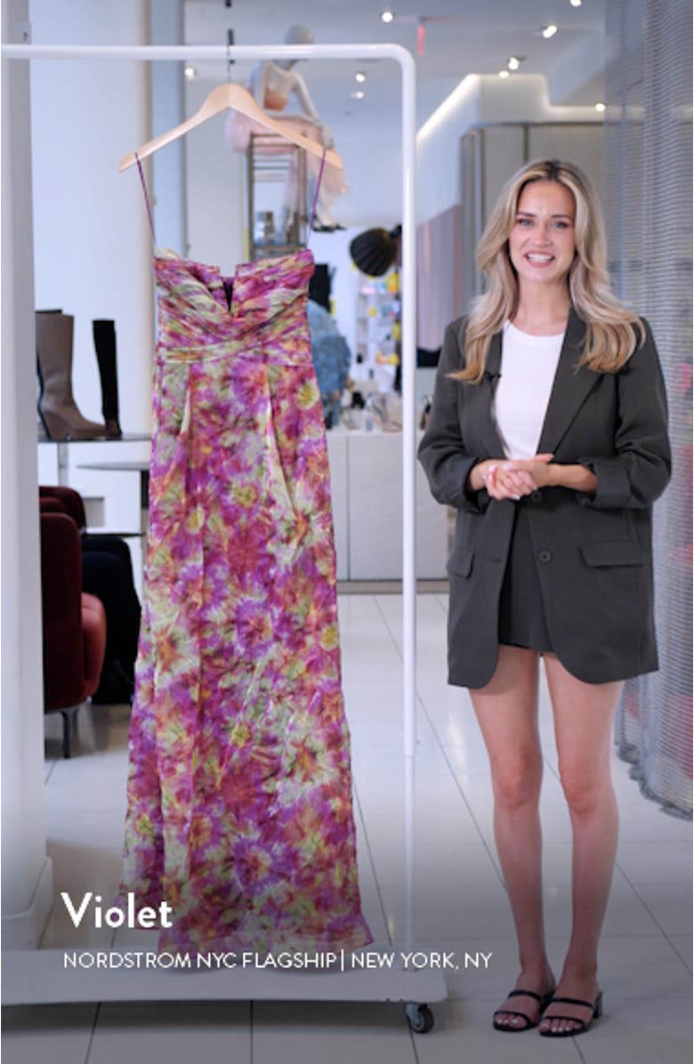 Sierra Pleated Bodice Strapless Gown, sales video thumbnail