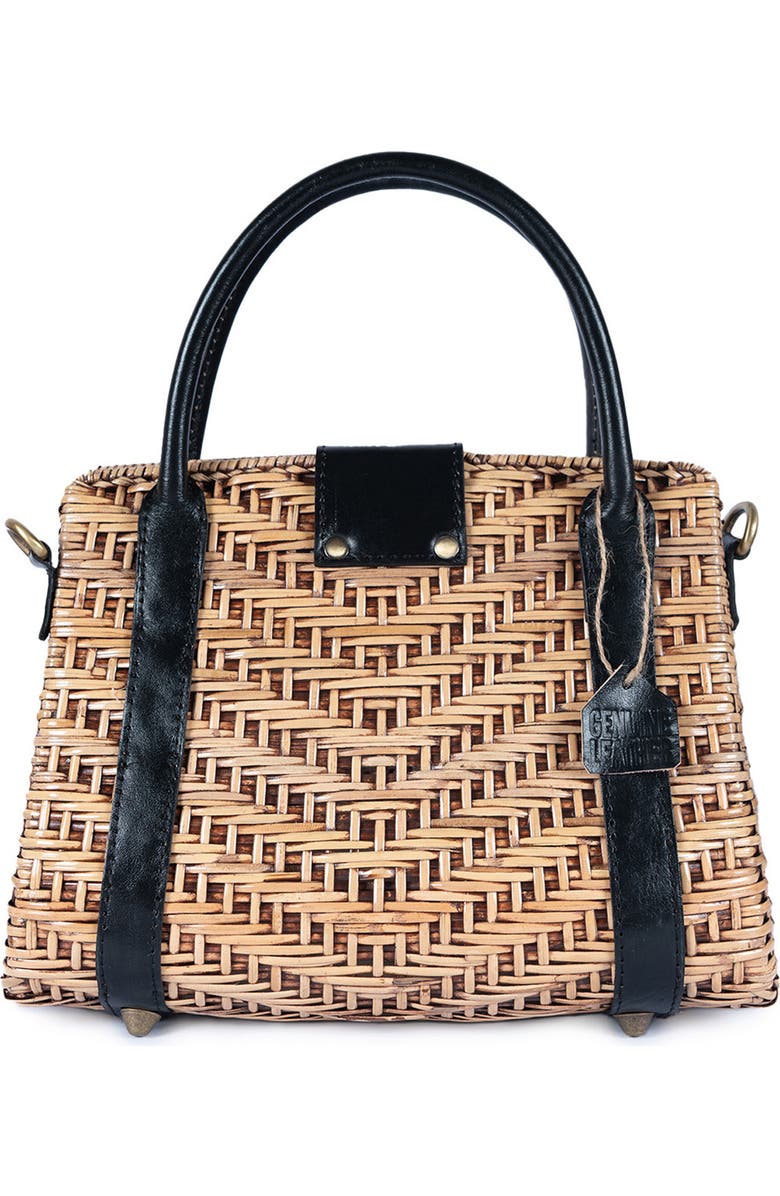 Jelavu Morgana Rattan & Leather Shoulder Bag, Alternate, color,