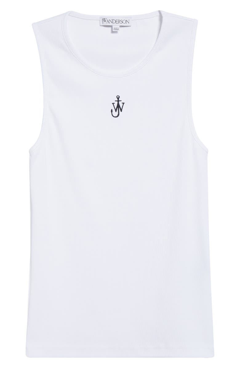 JW Anderson Embroidered Anchor Stretch Cotton Tank, Alternate, color, 