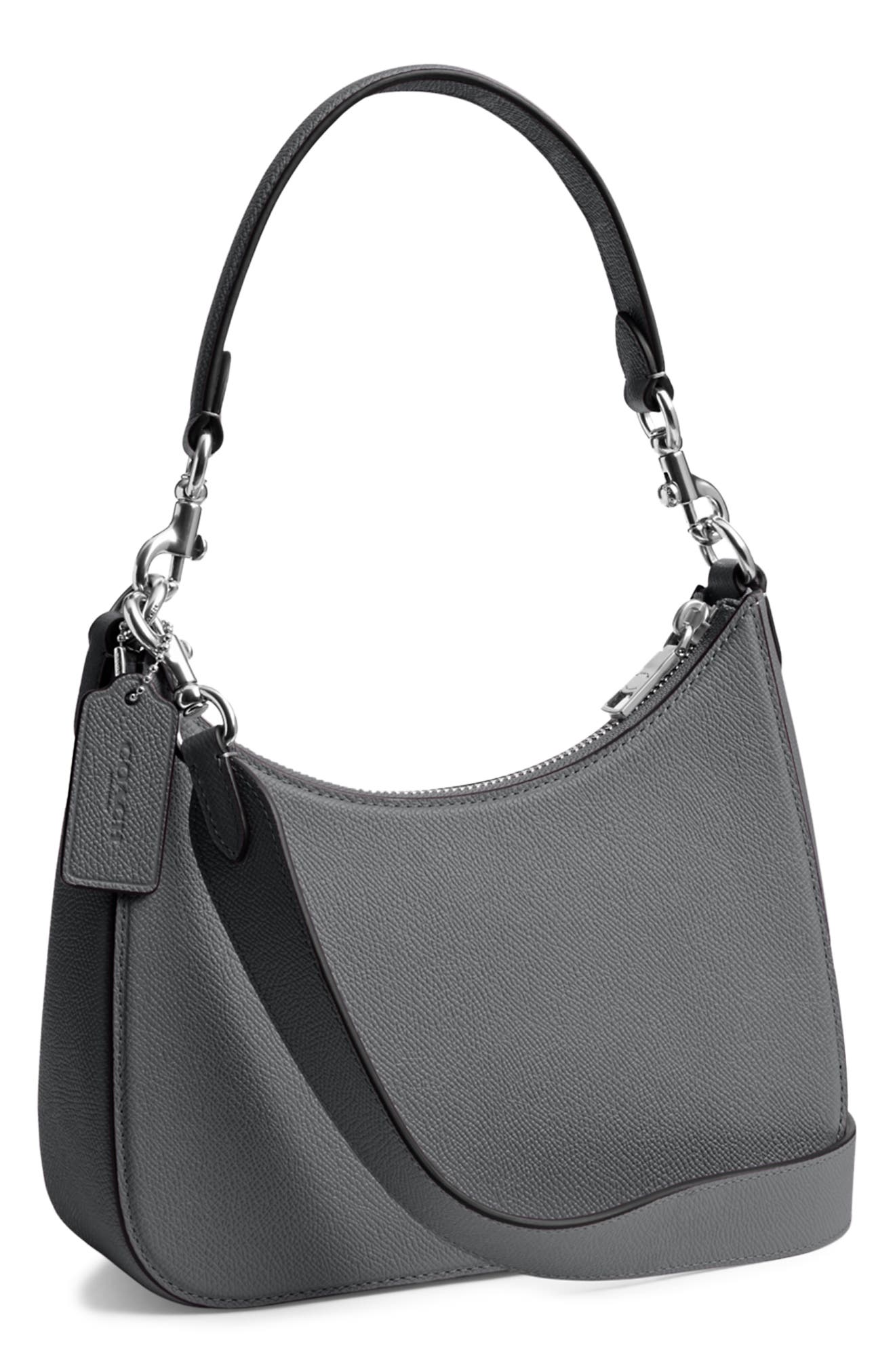 Crossgrain Leather Hobo Crossbody Bag, Alternate, color, GREY BLUE